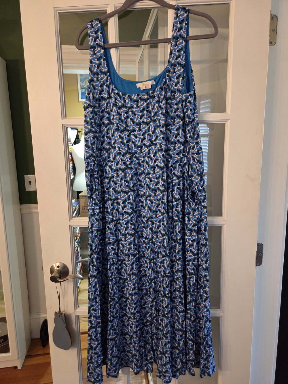 Boden Blue Birds Jersey Midi Sundress - Size 16/18R